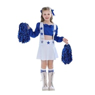Halloween Children's Costume Dallas Cowboy Cheerleading Costume Girl Performance Costume Girl Blue C