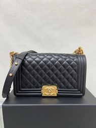 (Sold) Chanel boy 25 medium black caviar 中號 黑金荔枝牛皮