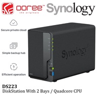 SYNOLOGY DS223 2 BAYS NAS DISKSTATION WITH QUAD CORE CPU, 2GB MEMORY , 2-BAYS NAS HOME CLOUD STORAGE
