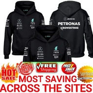 Petronas AMG Mercedes F1 2024 Racing Team Mens Casual Trending Summer Long Sleeve Black Jacket Hoodi