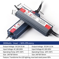 12V 24V LED Power Supply AC To DC Transformer 300W Converter for LED Strip Light Bulb LED Driver