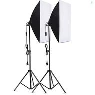 Andoer Studio Photography Softbox Kit with 50x70cm Softbox * 2 + 2M Metal Tripod Stand * 2 for Live 