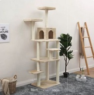 全城熱賣 - 劍麻實木貓爬架貓鍋貓窩【實木劍麻米色】