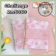 100 Days Envelope Challenge Loose-leaf Notebook Save Money Budget A5 Sakura Envelope Savings Money N