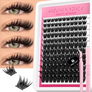 GROINNEYA DIY Lashes Extension Kit Individual Lashes Clusters Faux Mink Eyelash Extension Mix Set