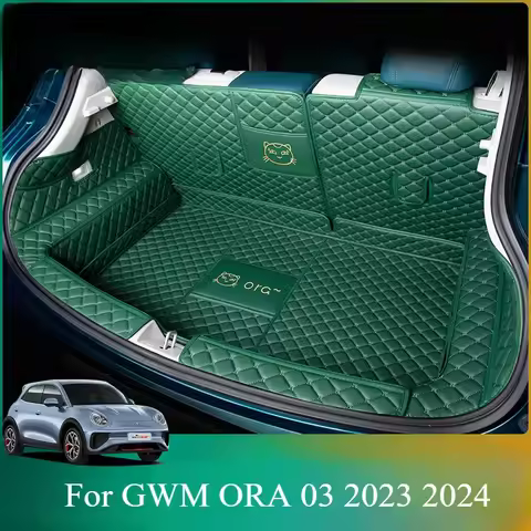 Full Coverage Leather Trunk Mat For GWM ORA 03 Funky Cat Good Cat 2023 2024 Rear Backrest Mats Boot