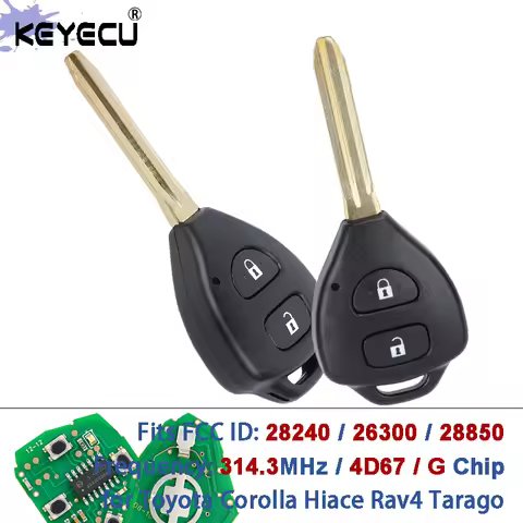 KEYECU AU P/N: 28240 / 26300 / 28850 314.3MHz G / 4D67 Chip Remote Key Fob for Toyota Corolla Hiace 