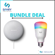 (SG SELLER) GOOGLE NEST MINI (2ND GEN) [CHALK/CHARCOAL] (3 PIN PLUG) + YEELIGHT E27 LED LIGHT BULB W3 (Colour and Turnable white) Work with Google assistance, Siri Shortcut, Alexa and Razer chroma (LOCAL STOCKS)