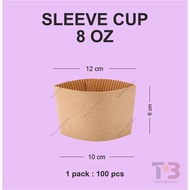 Sleeve Paper Cup 8oz 100pcs 8oz Coffee Cup Holder/ 100pcs 8oz Hot Cup Handle Paper Cup Screen Printe