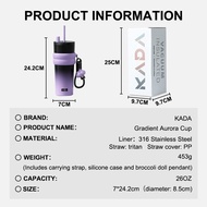 ▰ ◄ ◥ ◖ ☽ KADA Coffee Mug with Lid Tumbler Hot and Cold 316 Stainless Steel with Straw Aquaflask Va