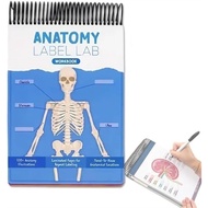 [sillyshuai]Anatomy Label Lab Workbook Perfect Gift for MedicalSchool Students Doctors Nurses(Blue)