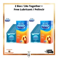 Durex Condom / Kondom 24 pcs  [ Together ] Long Lasting For Men + Free Lubricant / Pelincir