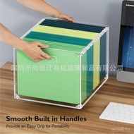 Manager Organizer File Transparent Box with Handle Acrylic Clear File Box Box Organizer Box Q1NG