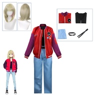 §≈ Anime WONDER EGG PRIORITY Kawai Rika Cosplay Halloween Carnival Party Red Baseball Jersey Cost