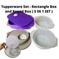 Tupperware Set - Rectangle Box and Round Box ( 5 IN 1 SET ) #Snacks #Lunch Box #Food