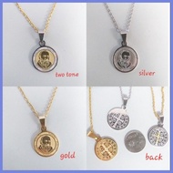 ▦ ◲ Padre Pio Stainless Necklace For Protection Men & Women Gold Two Tone Silver
