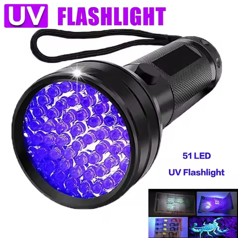 Professional Grade UV Flashlight 395nm for Detecting Pet Urine Bed Bugs and Counterfeit Money