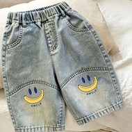 Boys All-Match Pants Children Summer Cropped Denim Jeans 2026 New Style Children's Pants Fashion Ove