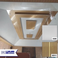 Plafon PVC 4 meter tanpa lem motif putih - DS Series - DE Plafon Batam