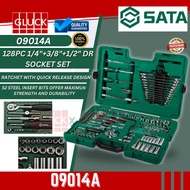 SATA 09014A 128PC 1/4"+3/8"+1/2" DR. AUTO TOOL SET BOX SOCKET SET QUALITY