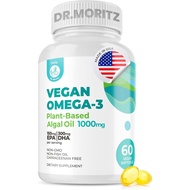 DR. MORITZ Vegan Omega-3 Softgels for Adults and Kids, Made from Algae Oil with DHA EPA, all Algae O