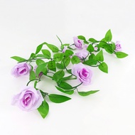 Azgalery PBP98 / Tanaman Hias Juntai Rambat Bunga Mawar Daun Artificial Rose Flower Plastik Ornamen 