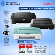 Canon Pixma E470 Black / Grey / Green All In One Wireless A4 Color Inkjet Printer ( Print Scan Copy 