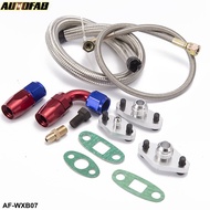 AUTOFAB Car Engine Assembly Turbocharger Oil Feed Line Kit Flange For Toyota Supra 1JZGTE 2JZGTE 1JZ
