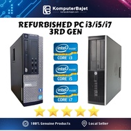 HP DELL LENOVO REFURBISHED PC I3 3RD GEN FOR OFFICE / STUDENT EXCEL WORD