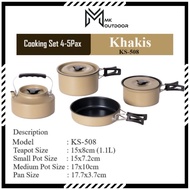 Camping Cookingset Cooking Set Cookware Utensils Outdoor Cooking Teapot Picnic Tableware Kettle Pot 