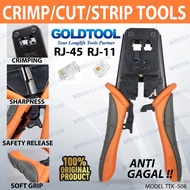 Crimping DOUBLE RJ45 &amp; RJ11 ANTI Fail GOLDTOOL TTK-508/PREMIUM CRIMPING TOOL