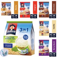 Quaker 3 in 1 Oat Cereal Drink Original/Chocolate/Vanilla/Berry/Matcha Green Tea/Mocha