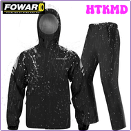 HTKMD เสื้อกันฝนสำหรับกลางแจ้งขี่รถจักรยานยนต์,กันน้ำกันแดดขณะขับขี่สกู๊ตเตอร์ชุดกันฝนเรืองแสง