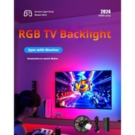 Immersion TV Backlight Strip with HDMI2.0 Sync Box, RGBIC LED Lights Sync with TV, Compatible with A