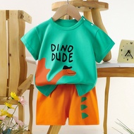 Summer Children's Sweatcloth Short-Sleeved Shorts Fashion Suit Pure Cotton T-Shirt Boy Baby Girl Bab