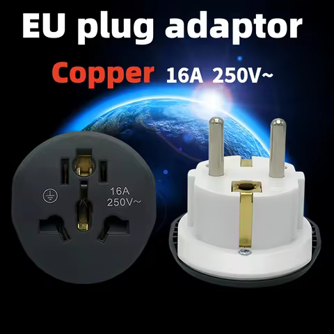 16A 100-250V Universal EU Travel Adapter Euro Converter UK US AU to EU AC Power Socket Plug Travel C