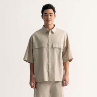 AURI Utility Oversized Linen Blend Shirt | S/L/2XL | UNISEX | AG51230-WT