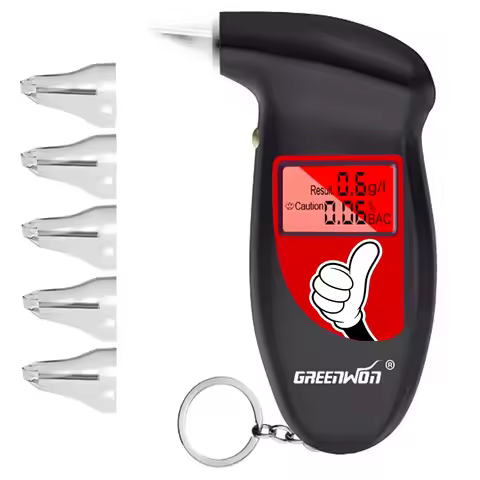 GREENWON Breathalyzer Keychain Digital Alcohol Tester Detector Portable with LCD Display 68S-GD