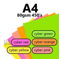 Ready Stock A4 Cyber Color Paper 80g 450s/ream, Kertas Warna-Warni [Cyber Series]