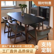 W-8&amp; Firestone Dining Table Volcanic Rock Dining Table Black Marble Dining Table and Chair Dining Table Home Small Apart