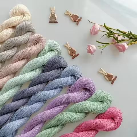 5*50g hank 100% Linen Natural Yarn Hand Knitting Yarn Colored yarn