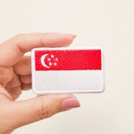 COUNTRY FLAG EMBROIDERY PATCH SINGAPORE FLAG EMBROIDERED BADGE/ COUNTRY IRON FLAG PATCH