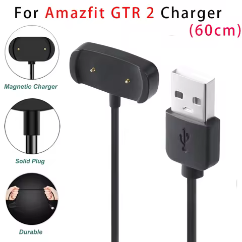 60CM Charger For Amazfit GTR 2/GTR 2e USB Charging Cable For Amazfit GTS 2e/GTS 2 mini Charger