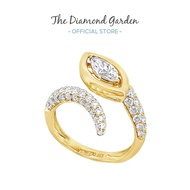 TDG 10K Yellow Gold Marquise Diamond Open Wrap Ring