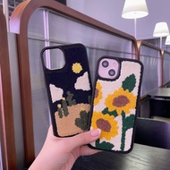 [READY] Desert and Sunflower Wool Knit Case Iphone 7 Plus - 14 Pro Max