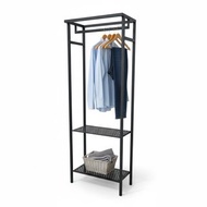 現代室內金屬掛衣架 消光黑 一體成型免組裝 家用收納衣架
