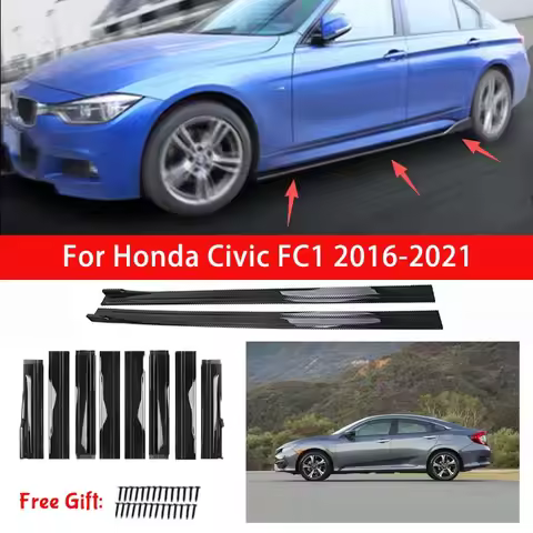 For Honda Civic FC1 2016-2021 Side Skirt Extension Splitter Lip Racing Modified Side Spoiler
