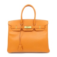 HERMES Epsom皮革Birkin 35金扣手挽袋Orange/橙色