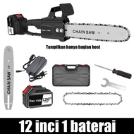 XRH TOOL gergaji elektrik kayu baterai cas mesin potong kayu gergaji listrik chainsaw gergaji batera
