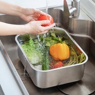 【日本霜山】304不鏽鋼水槽用防滑洗碗盆/洗菜籃